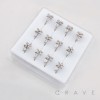 DANGLE HEART CZ RIBBON NOSE HOOP BOX 316L SURGICAL STEEL